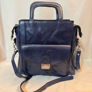 Patricia Nash Navy Leather Satchel